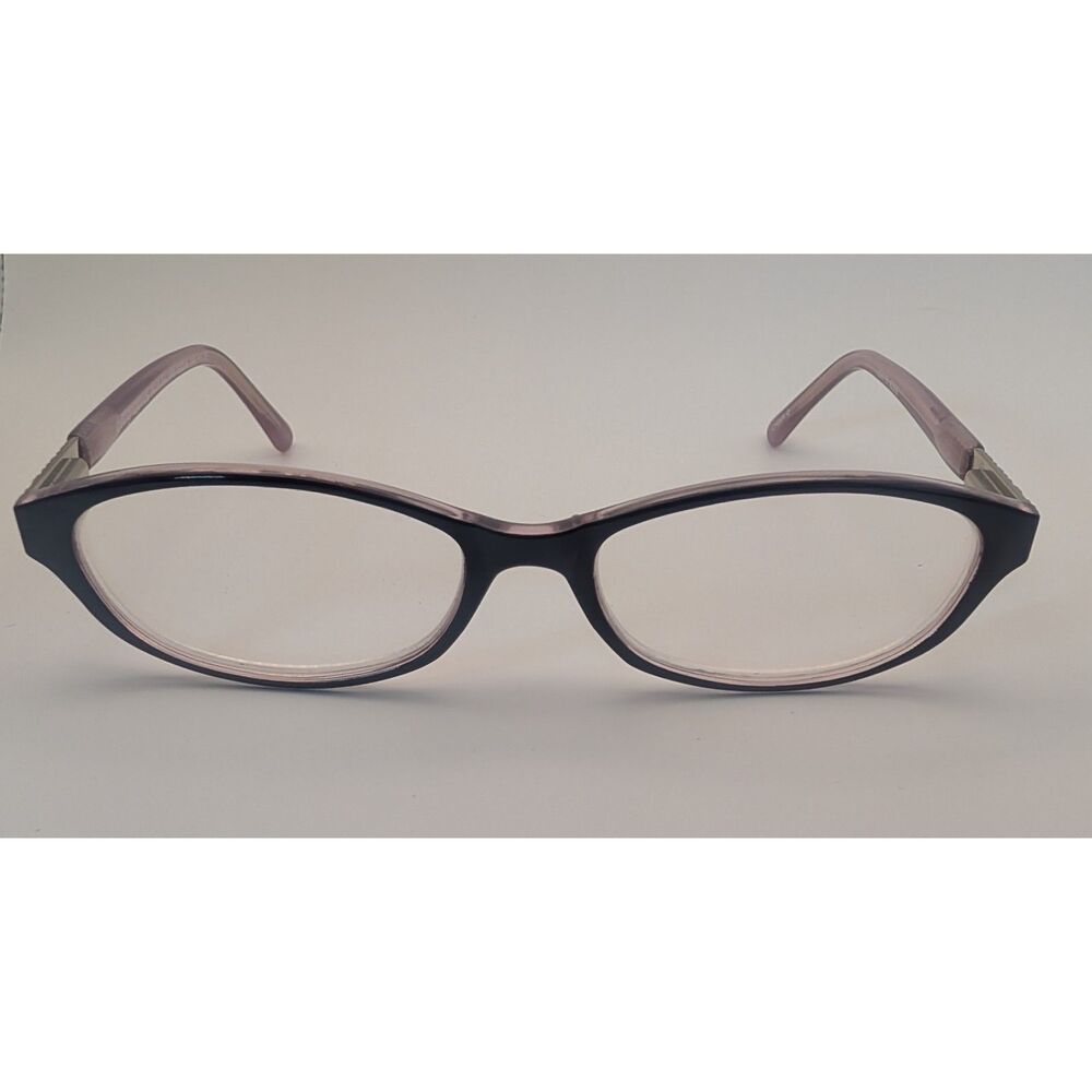 Designoptics Black And Rose Reading Glasses Flower on Handle 53 16-140 +1.75